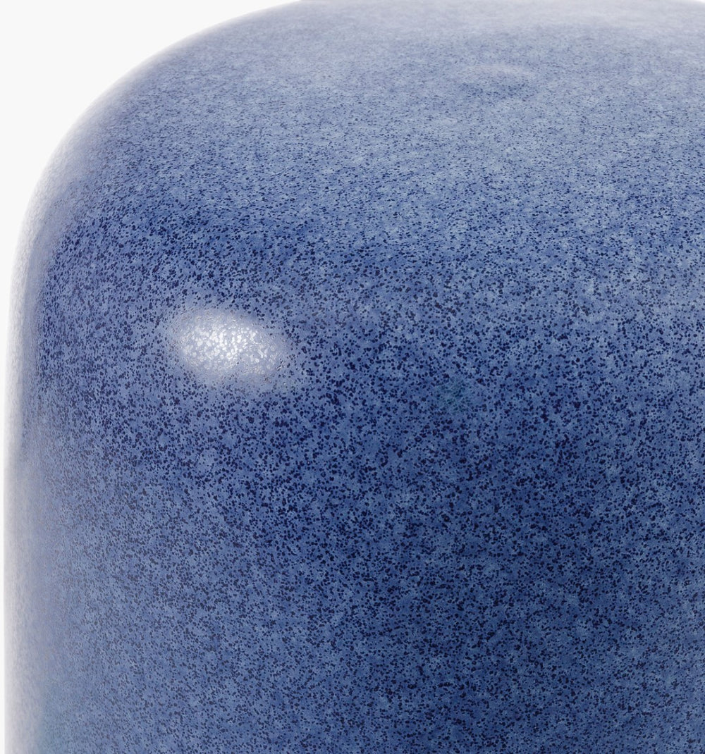 Surya Bean Elegant Ceramic Garden Stool - 18"H X 13"W - Stylish Outdoor & Indoor End Table Accessory Top, Blue,Base, Blue Ceramic,Ceramic Bean001-181313