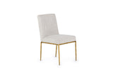 VIG Furniture Modrest Beasley - Modern Off-White Linen + Brass Dining Chair VGMY-3756-WHT