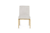 VIG Furniture Modrest Beasley - Modern Off-White Linen + Brass Dining Chair VGMY-3756-WHT