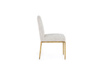 VIG Furniture Modrest Beasley - Modern Off-White Linen + Brass Dining Chair VGMY-3756-WHT