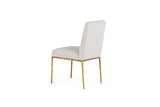 VIG Furniture Modrest Beasley - Modern Off-White Linen + Brass Dining Chair VGMY-3756-WHT