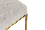 VIG Furniture Modrest Beasley - Modern Off-White Linen + Brass Dining Chair VGMY-3756-WHT