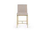 VIG Furniture Modrest Beasley - Modern Beige Linen + Brass Counter Chair VGMY-3756-26-BGE