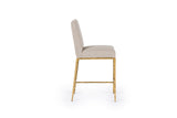 VIG Furniture Modrest Beasley - Modern Beige Linen + Brass Counter Chair VGMY-3756-26-BGE