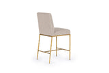 VIG Furniture Modrest Beasley - Modern Beige Linen + Brass Counter Chair VGMY-3756-26-BGE