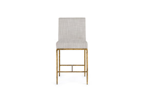 VIG Furniture Modrest Beasley - Modern Off-White Linen + Brass Counter Chair VGMY-3756-26-WHT