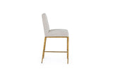 VIG Furniture Modrest Beasley - Modern Off-White Linen + Brass Counter Chair VGMY-3756-26-WHT