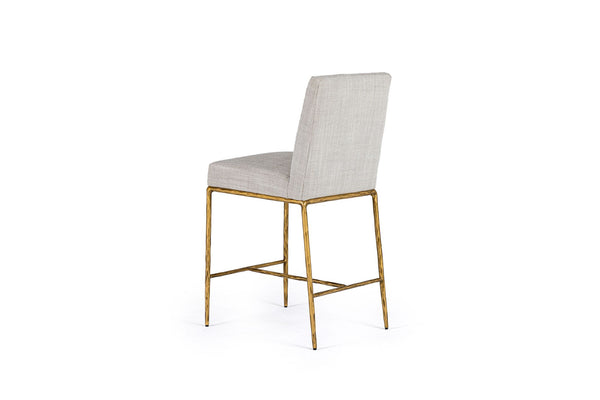 VIG Furniture Modrest Beasley - Modern Off-White Linen + Brass Counter Chair VGMY-3756-26-WHT