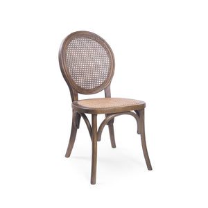 English Elm Dining Chairs Set of 2 Solid Elm Wood with Pressed Cane Mid-century Style 66146.00