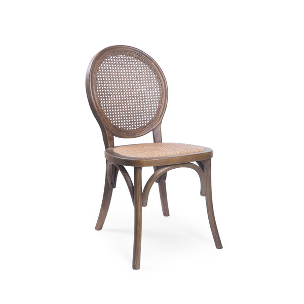 English Elm Dining Chairs Set of 2 Solid Elm Wood with Pressed Cane Mid-century Style 66146.00