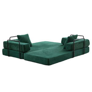 English Elm Floor Couch Convertible Sofa Bed With Pillow Back Support - Comfy Corduroy Lounge For Small Spaces W3723P345018