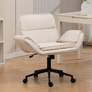 English Elm Stylish Barrel Swivel Accent Chair Upholstered Seat with Storage for Vanity or Dining W3248P424649