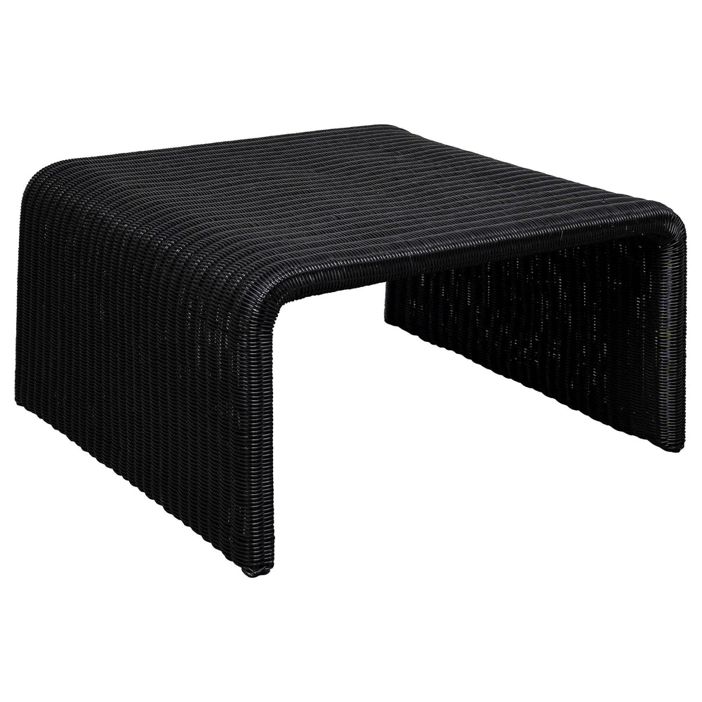 English Elm Gage Woven Rattan and Iron 2 Piece Living Room Table Set with Retro Modern Appeal B062S01438