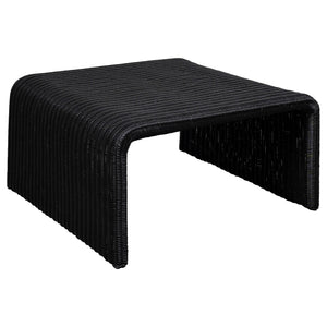 English Elm Gage Woven Rattan and Iron 2 Piece Living Room Table Set with Retro Modern Appeal B062S01438