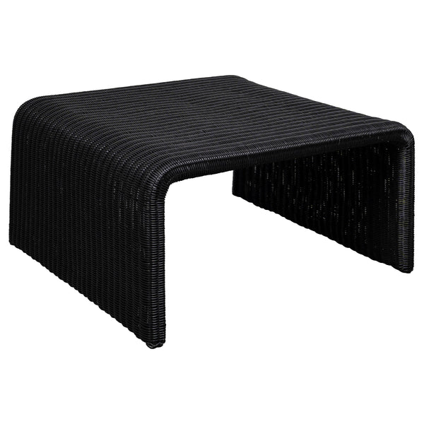 English Elm Gage Woven Rattan and Iron 2 Piece Living Room Table Set with Retro Modern Appeal B062S01438