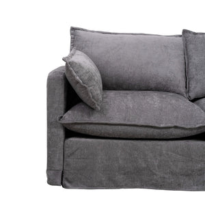 English Elm 93.31" Modular L-shaped Sectional with Movable Ottoman Chenille 4-seat Living Room Sofa Grey W2795S00037