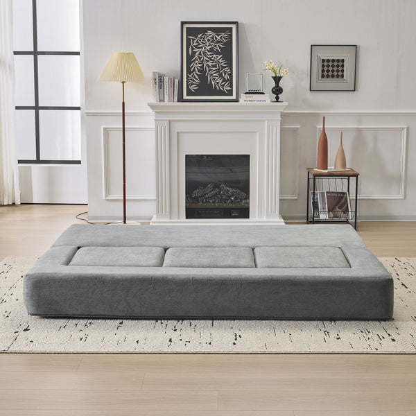 English Elm Ebern Designs Convertible Sectional Sofa – Cozy Chenille Sleeper With 3 Footrests For Small Spaces W1829P280222