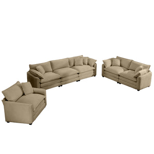 English Elm 3 Piece Sectional Sofa - Luxurious Tan Corduroy Modular Design For Comfort & Style In Any Space W714S00787