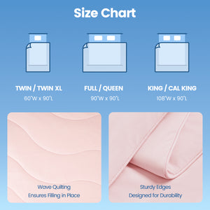 English Elm 1-piece Queen Cooling Comforter Nylon Spandex Shell Wave Quilted Breathable Lightweight Fill Pink B035P408417