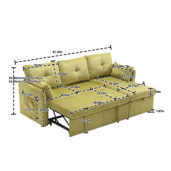 English Elm United Modular L-Shaped Sofa With Reversible Chaise, Storage, And Plush Comfort For Stylish Living W1568S00077-GIGA