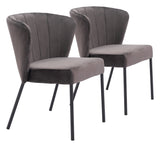 Aimee Dining Chair - Set of 2 Gray 109679 Zuo Modern