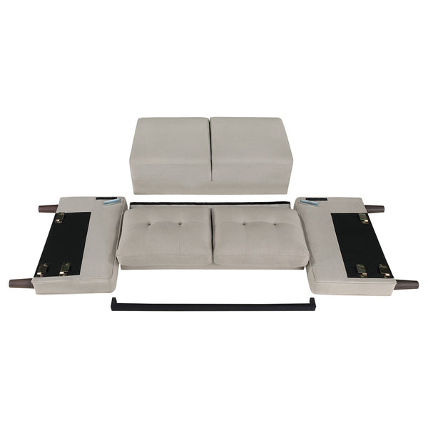 English Elm Harvey Tufted Fabric Sofa Set with Tapered Legs for Mid-century Living Rooms B062S01423