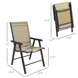 English Elm Outsunny 4 Piece Folding Mesh Sling Outdoor Dining Chair Set with Steel Frame W2225P174112