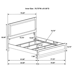 English Elm Sophia Modern Eastern King Panel Bed With Upholstered Headboard & Led Lighting - Chic Design! B062S01054-GIGA