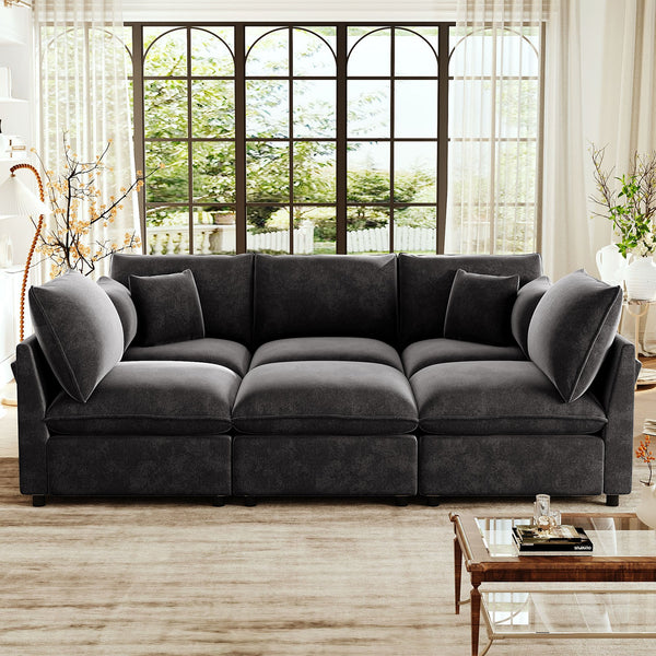 English Elm Swivel Barrel Accent Chair Chenille Tufted Round Club Seat for Living Room Lounge Black N719S002300B