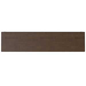 English Elm Harper 72" Low TV Media Stand in Walnut Brown – Solid Rubberwood, Mid-Century Design, Cord Management, Fits TVs to 80" B136P203483