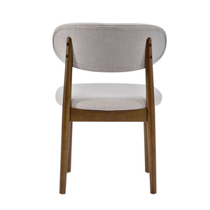 English Elm Christopher Knight Home® - Modern Walnut Side Chair Set Of 2: Beige Upholstery, Solid Wood Frame & Foam Cushion For Comfort N768P331579W