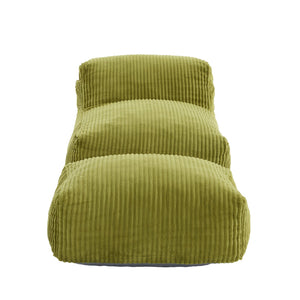 English Elm Big Corduroy Lounger Bean Bag with Ottoman Memory Foam Fill for Living Room Olive W395P435351
