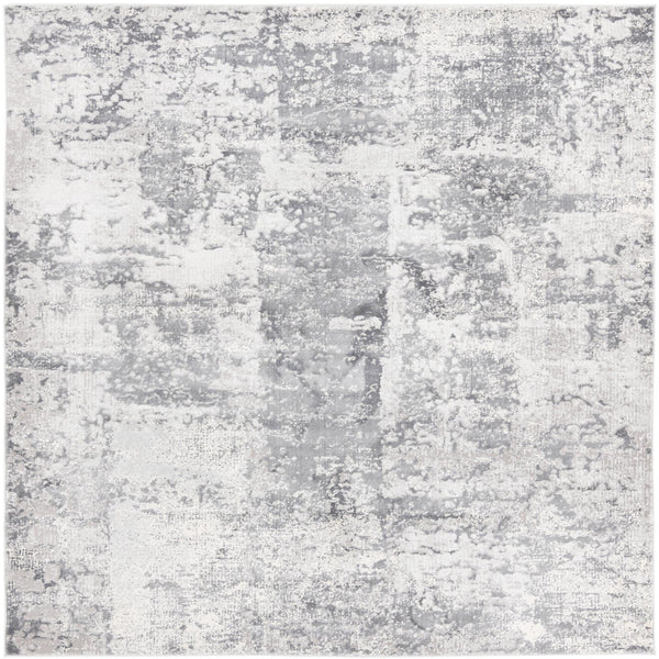 Unique Loom Finsbury Elizabeth Machine Made Abstract Rug Gray, Ivory/Light Blue/Beige 7' 10" x 7' 10"