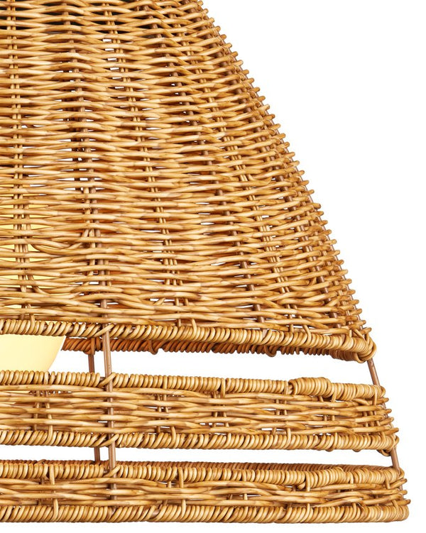 Currey & Company Barbary Oval Outdoor Chandelier - Handwoven Durable Wicker, Adjustable Height, Stylish Illumination Natural All,Weather Wicker ,Metal ,Glass 9500-0021-currey-company