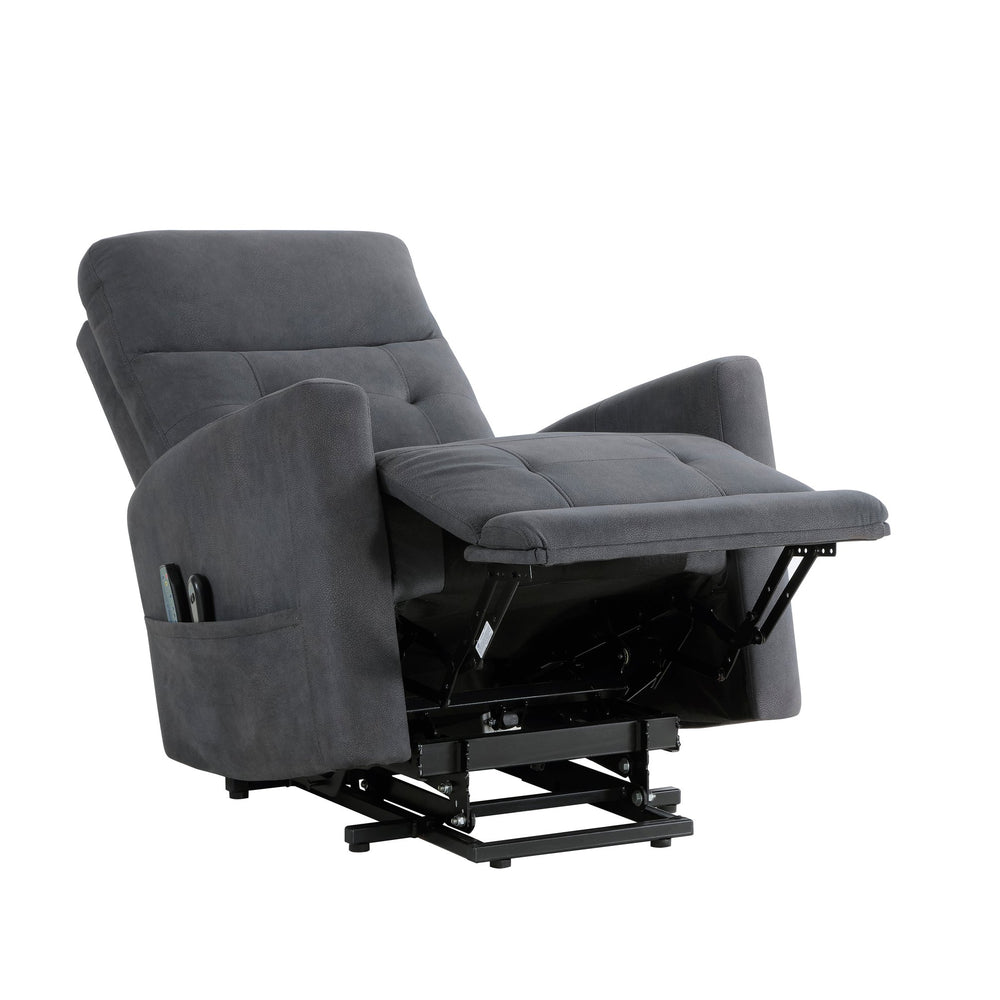 English Elm Power Lift Chair Massage & Heat Dark Gray Upholstery — Power Recliner Lift Chair for Seniors Comfort, Remote Control B011P264097