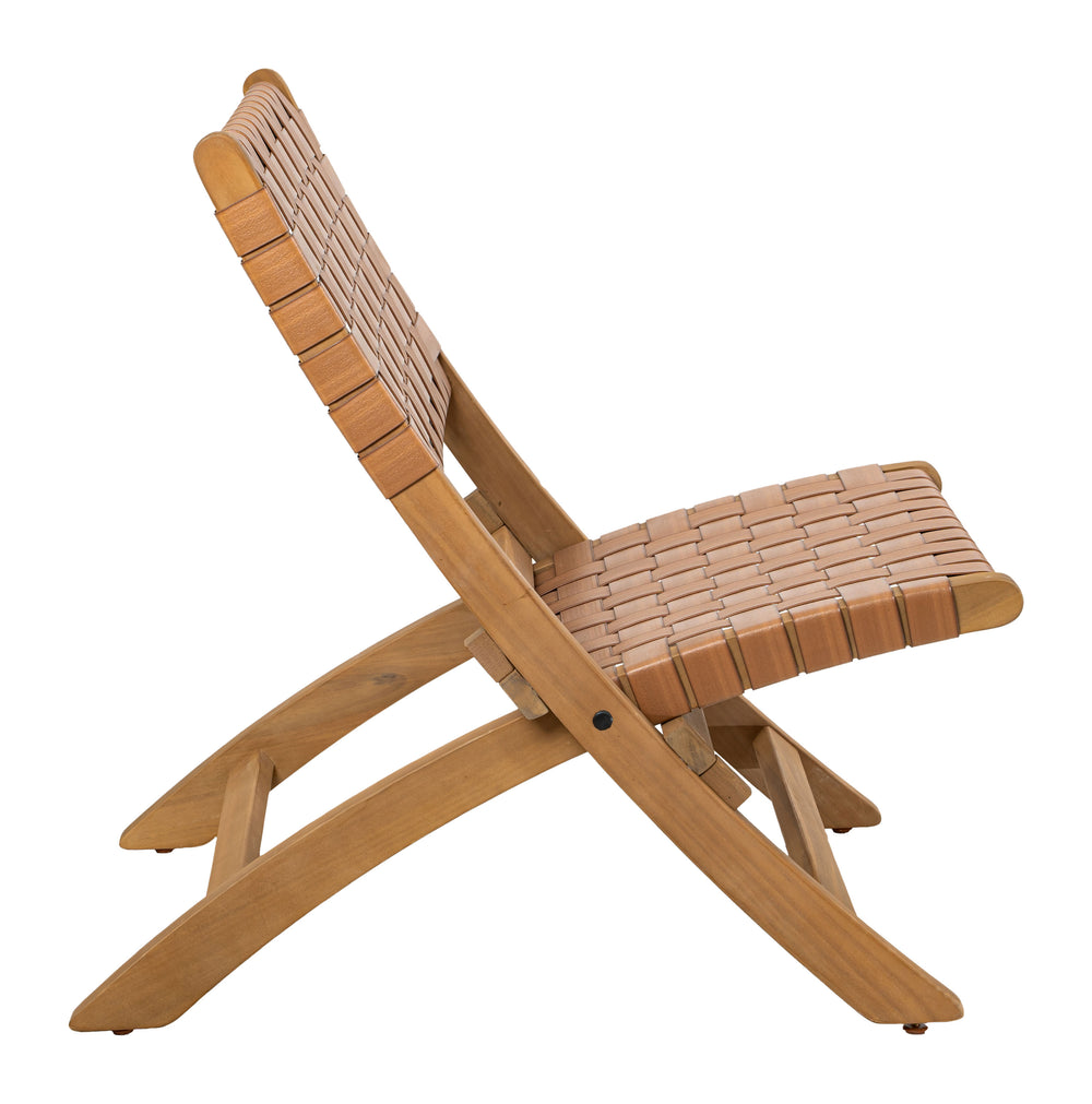Zuo Modern Sunflare Lounge Chair In Elegant Brown – Premium Acacia Wood & Synthetic Rattan For Chic Interiors Brown Solid Acacia Wood,100% Polyethylene 704161-zuo-modern