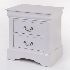 English Elm White 2-Drawer Nightstand with Smooth Kenlin Glides, Dovetail Drawers & Metal Handles for Elegance B062P189242