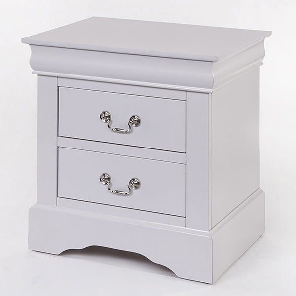 English Elm White 2-Drawer Nightstand with Smooth Kenlin Glides, Dovetail Drawers & Metal Handles for Elegance B062P189242