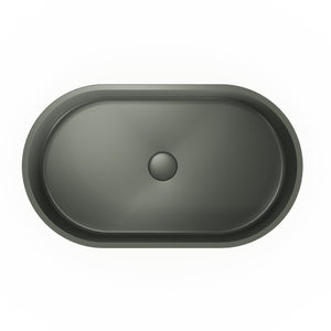 English Elm 23.6'' Oval Concrete Vessel Sink Artisan Matte Finish Above Counter Vanity Basin W1613P368838