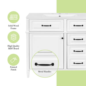English Elm 36-Inch Modern Bathroom Vanity With Ceramic Sink, Durable Wood Frame, Adjustable Storage & Sleek Design N725P350849K