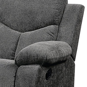 English Elm Kalen Gray Chenille Motion Sofa with Drop-Down Table, Cup Holders, Pillow-Top Arms & Pocket Coil Support B2726P253087