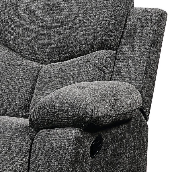 English Elm Kalen Gray Chenille Motion Sofa with Drop-Down Table, Cup Holders, Pillow-Top Arms & Pocket Coil Support B2726P253087