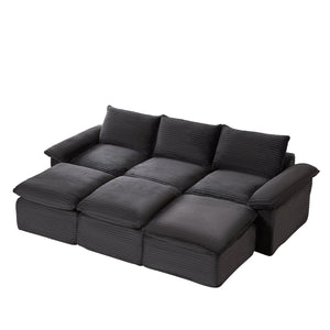 English Elm Modern Corduroy Cloud Sofa – Stylish Modular Design For Ultimate Comfort In Living Rooms & Offices W3396S00035