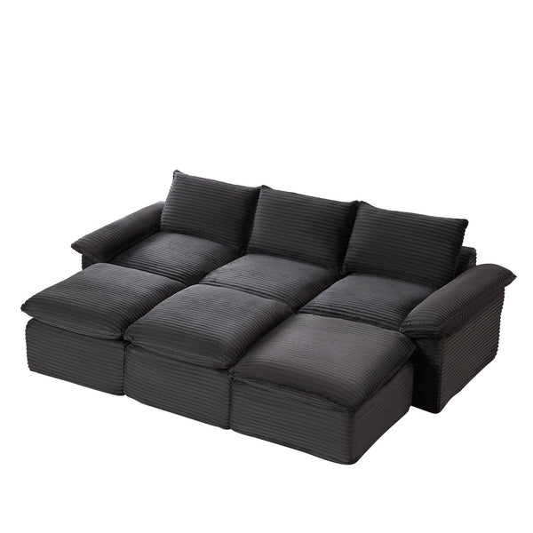 English Elm Modern Corduroy Cloud Sofa – Stylish Modular Design For Ultimate Comfort In Living Rooms & Offices W3396S00035