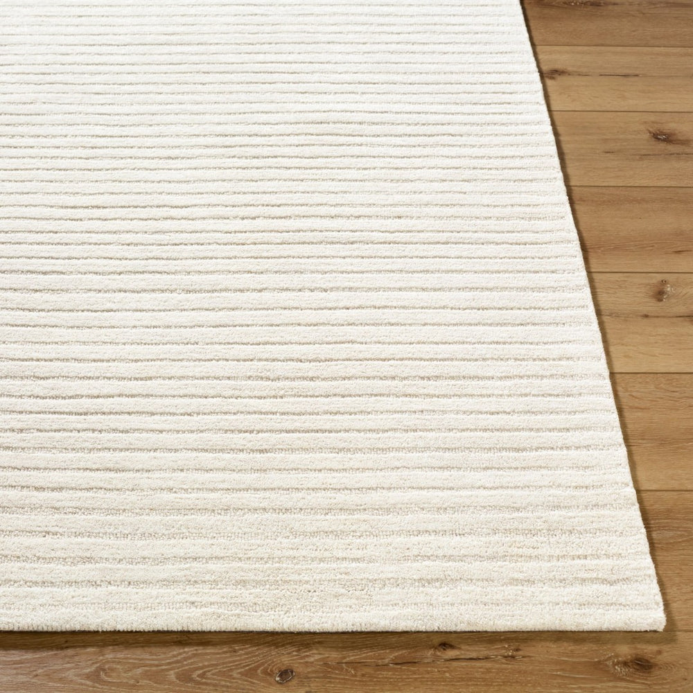 Livabliss Benchcraft Hand Tufted Pure Wool Area Rug Farmhouse Cottage Style for Living Rooms Ivory 5' x 7'6" BEC2304-576