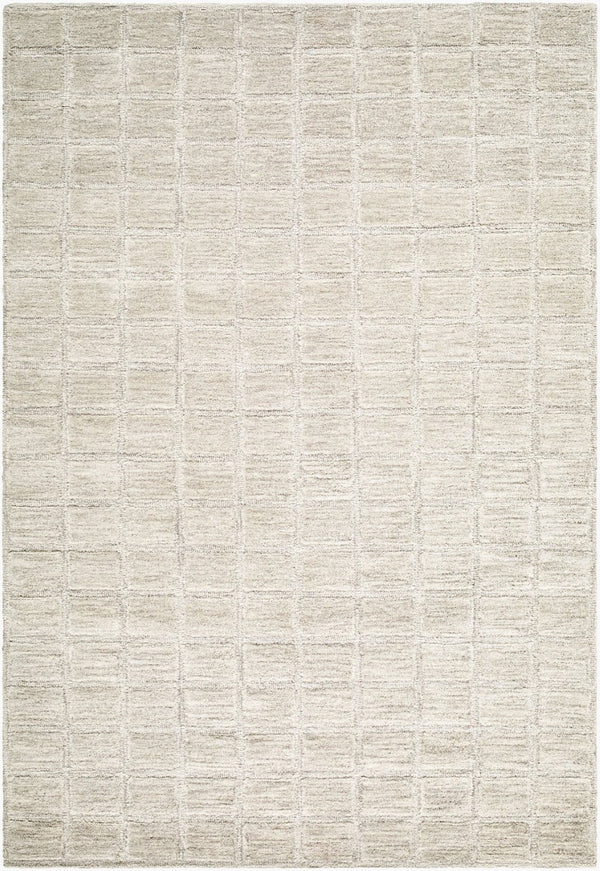 Livabliss Benchcraft Hand Tufted Wool Area Rug Farmhouse Artisan Looped Pile Living Room Accent Light Beige 5' x 7'6" BEC2305-576