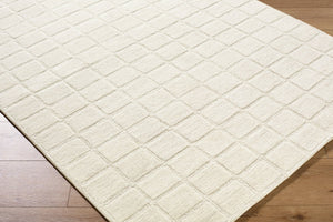 Livabliss Benchcraft Hand Tufted Wool Area Rug Farmhouse Artisan Looped Pile Living Room Accent Light Beige 5' x 7'6" BEC2305-576