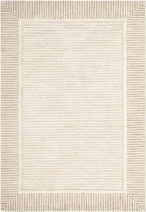 Livabliss Benchcraft Hand Tufted Wool Area Rug Farmhouse Cottage Style for Living Rooms Taupe, Ivory 5' x 7'6" BEC2307-576