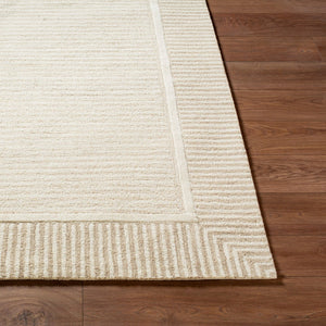 Livabliss Benchcraft Hand Tufted Wool Area Rug Farmhouse Cottage Style for Living Rooms Taupe, Ivory 5' x 7'6" BEC2307-576