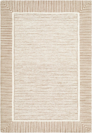 Livabliss Benchcraft Hand Tufted Wool Area Rug Farmhouse Cottage Style for Living Room Floors Taupe, Ivory 5' x 7'6" BEC2308-576
